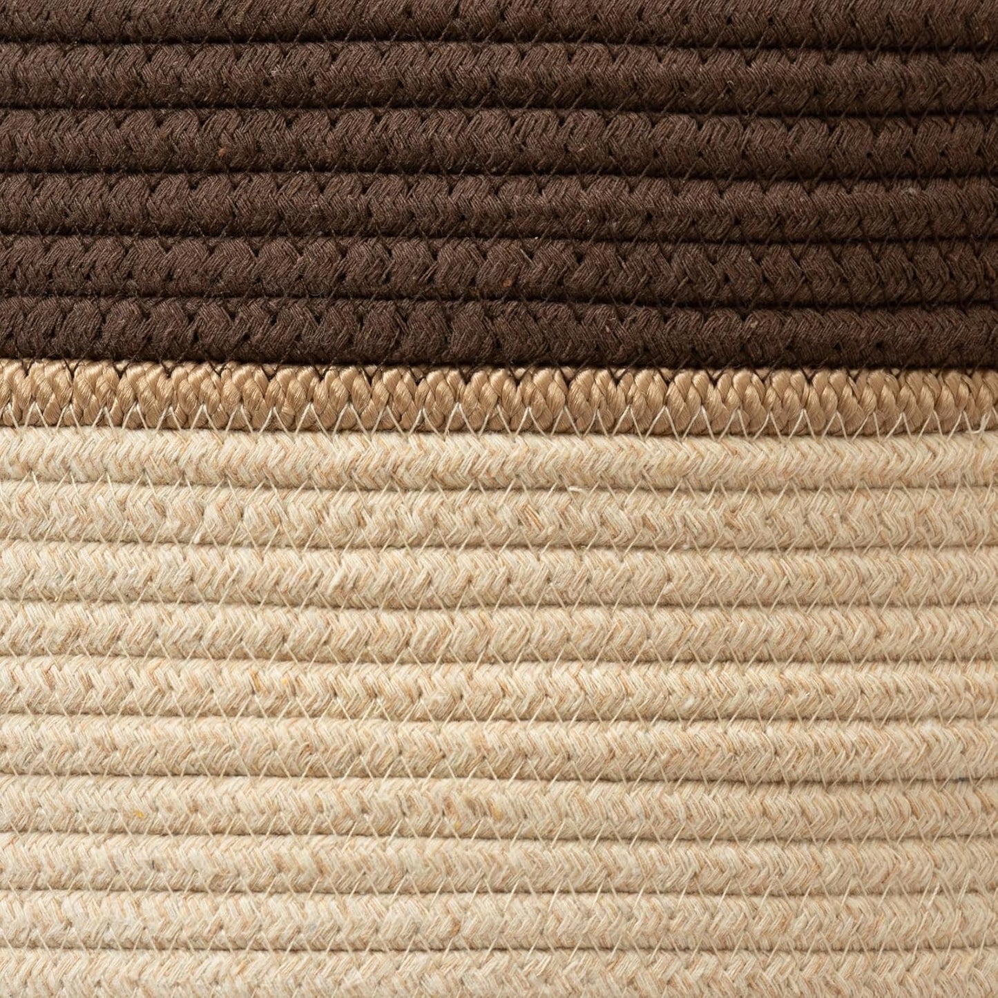 LA JOLIE MUSE Woven Basket Rope Storage Baskets - Large Cotton Organizer, Laundry Basket, Oatmeal, 40 Litres