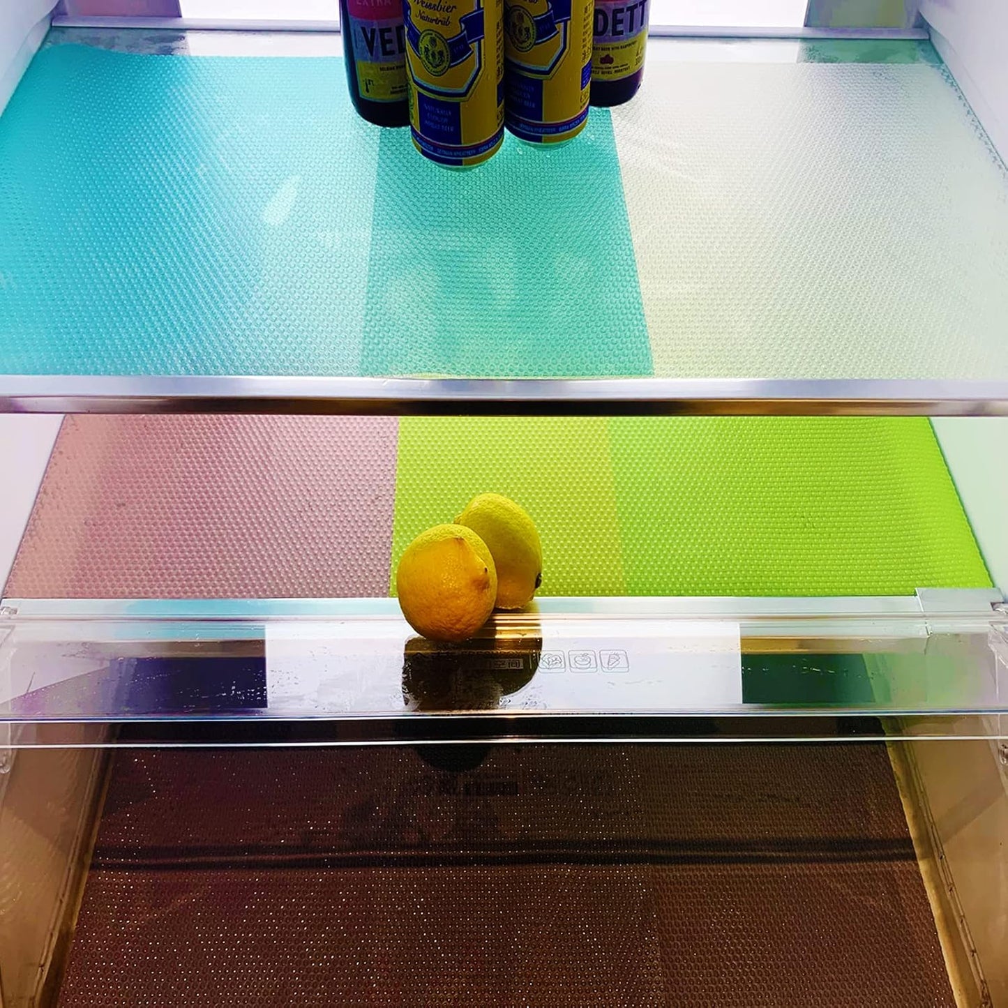 8Pcs Refrigerator Liners, Washable Fridge Liner Mats Covers Pads for Glass Shelf Cupboard Cabinet Drawer Home Kitchen Accessories Organization (Gray)