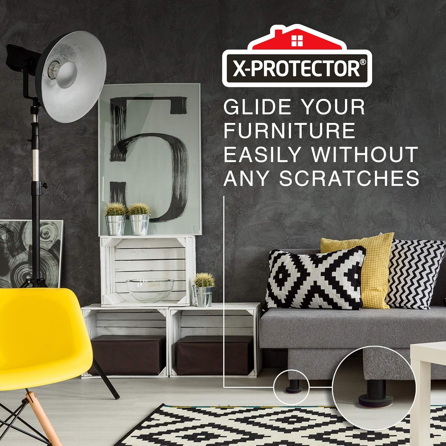 Felt Furniture Sliders Hardwood Floors X-PROTECTOR β 24 PCS 2 1/2 inch Furniture Sliders β Heavy Duty Felt Sliders Hard Surfaces β Move Your Furniture Easily & Safely!