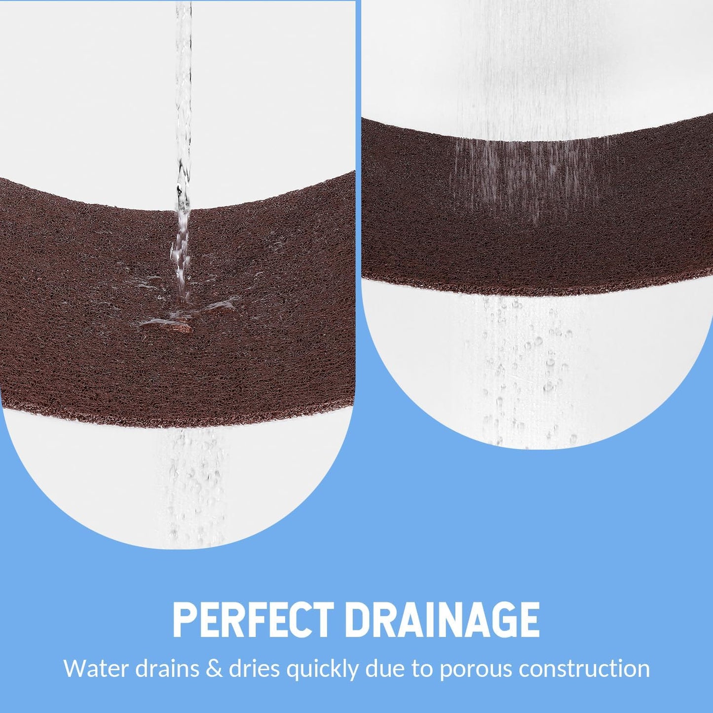 Non-Slip Bathtub Mat, Anti Slip Shower Mat, Fast Drying Bathtub Mats, Foot Scrubber Mat, Anti Slip Mat for Tub, Floor, Bathroom, Kitchen, Home, Hotel (Brown 32"×17")