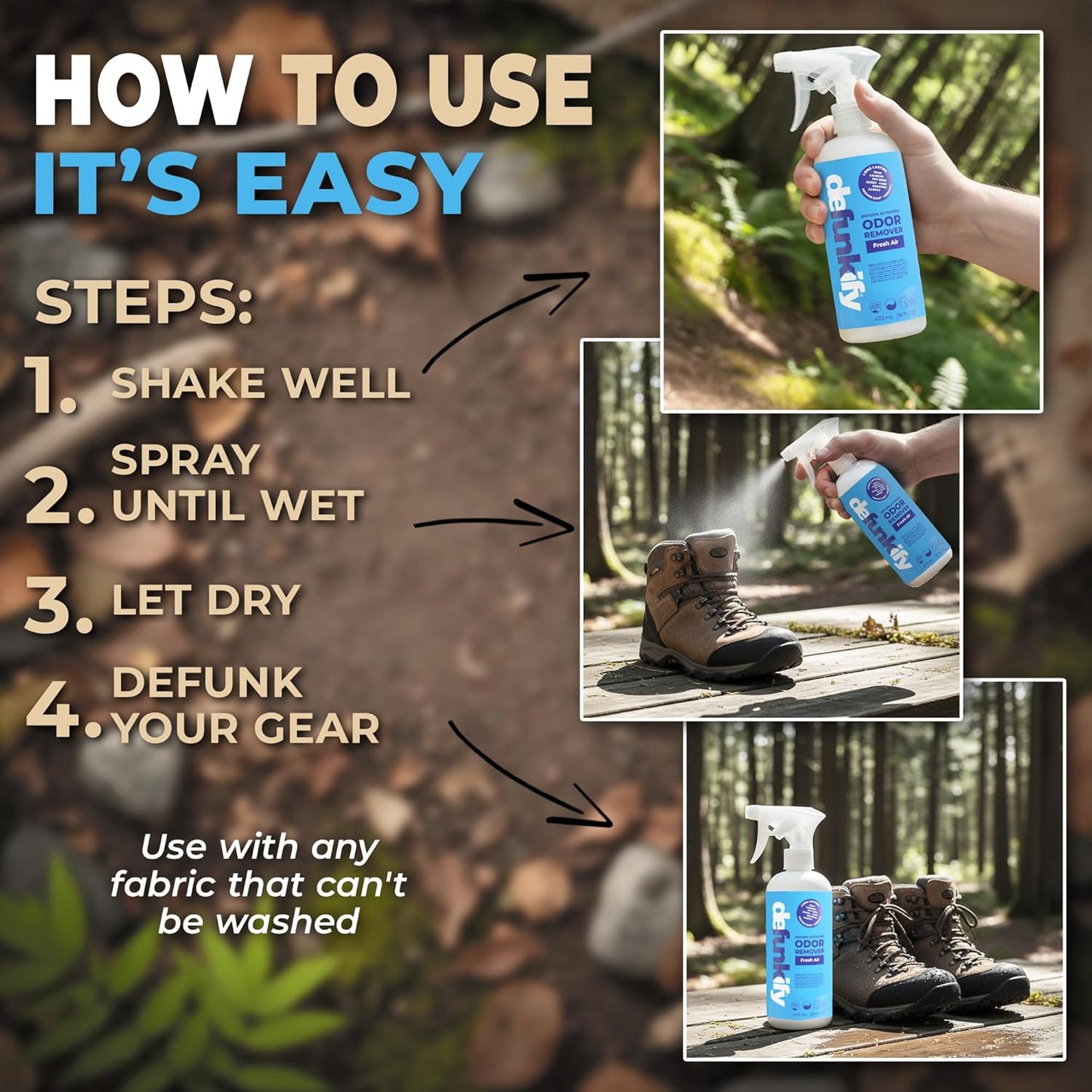 Odor Remover Spray, 16oz (2-Pack). 'Fresh Air' Essential Oil Odor Eliminator for Strong Odors on Fabric, Shoes, Activewear. 'ProvenSafe' Deodorizer for Pets, Kids & Sensitive Gear w/Ionic Silver