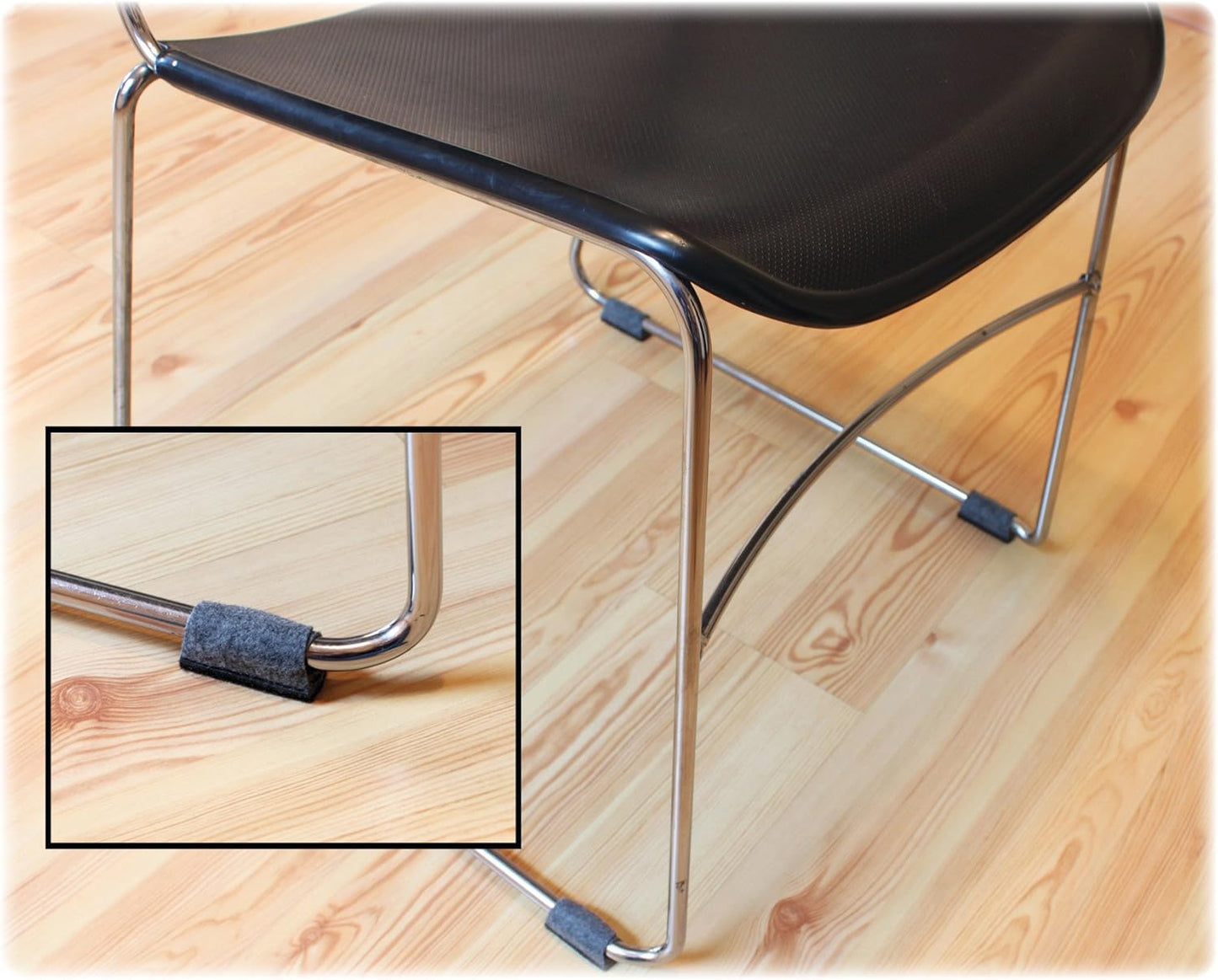 Lorell LLR49319 Wrap Around Floor Savers, Gray Count 16 (Pack of 10)