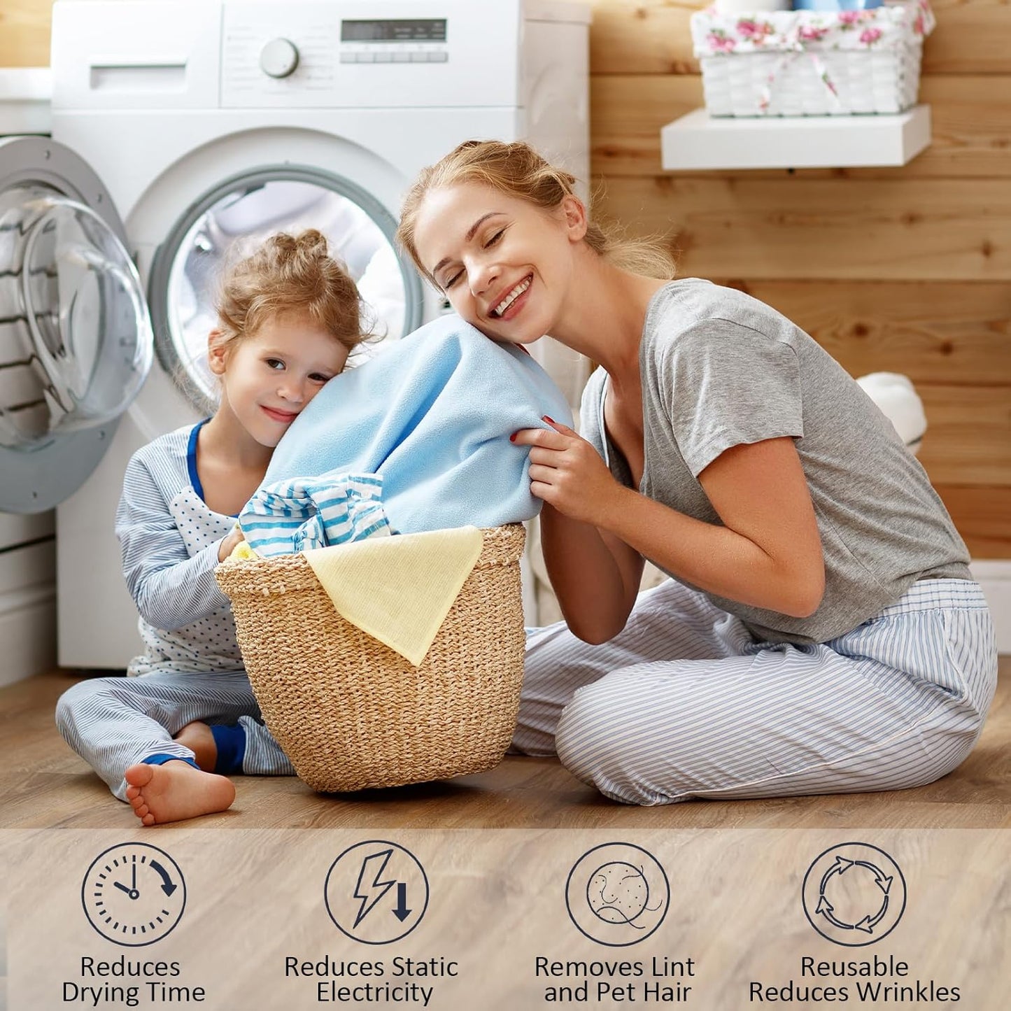 24 Pack Wool Dryer Balls XL Reusable Laundry Balls for Dryer Natural Fabric Softener Ball with 1 Storage Bags Reduce Wrinkles and Decrease Drying Time