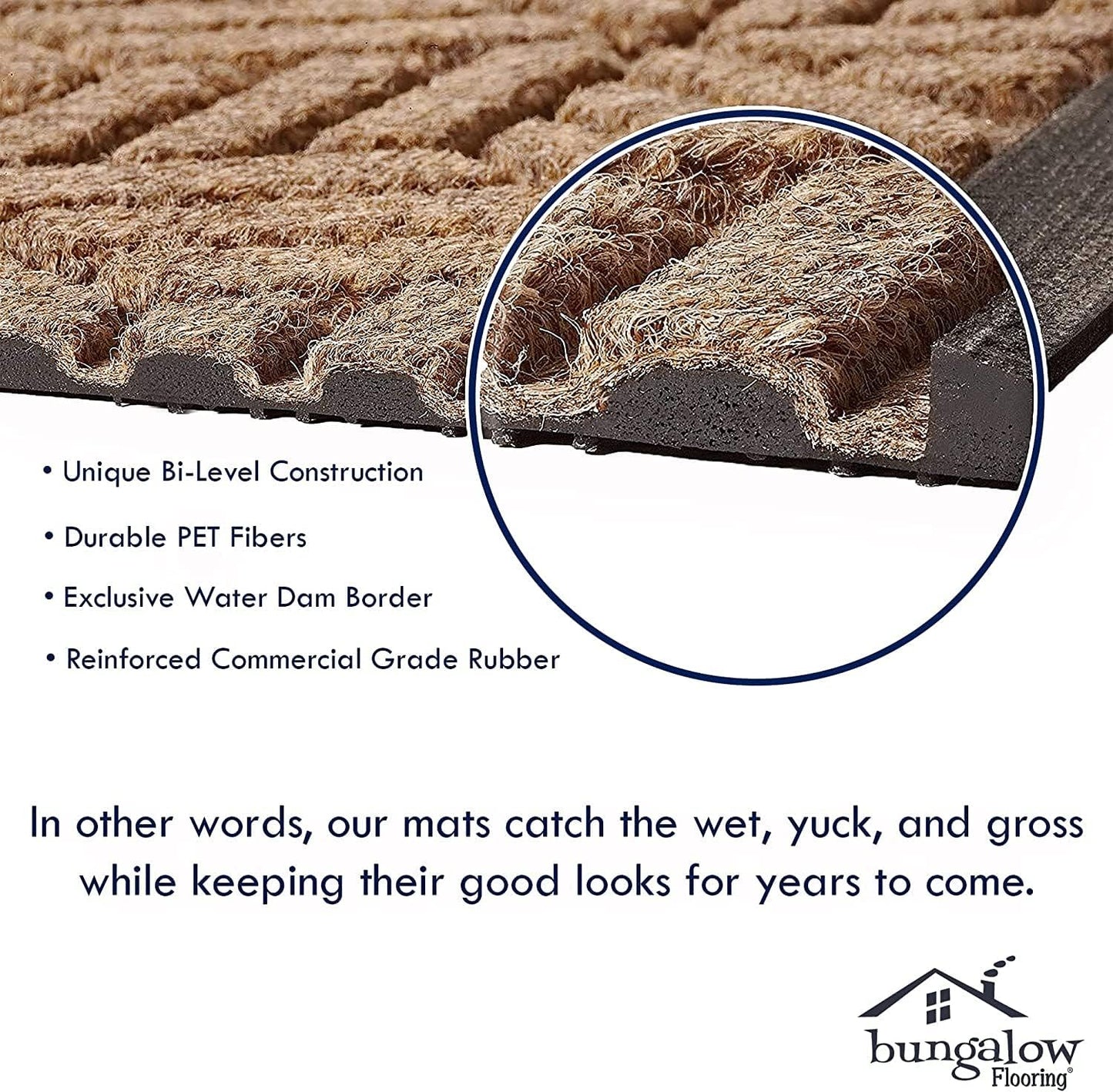 WaterHog Heavy Duty Runner Door Mat, 2' x 5', Made in USA, Durable & Skid-Resistant Entryway Mat, Water-Trapping, Indoor/Outdoor Decorative Floor Covering, Cordova Collection, Evergreen