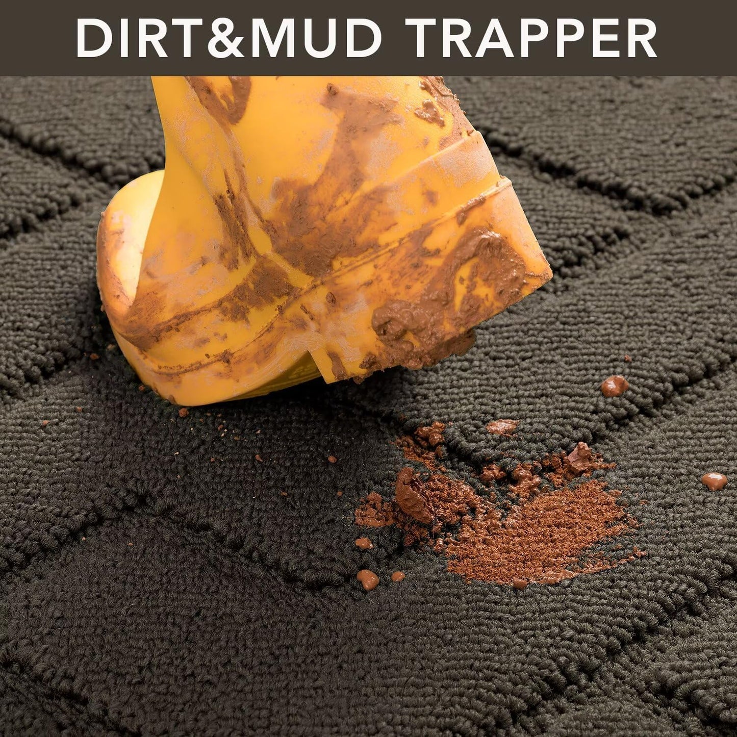 hicorfe Front Door Mat Outside Entrance,24"x35" Absorbent Muddy Dirt Resist Welcome Door Mats Outdoor Indoor,Stain and Fade Resistant,Non Slip Backing Entry Mat Doormat for Entryway (Latte)