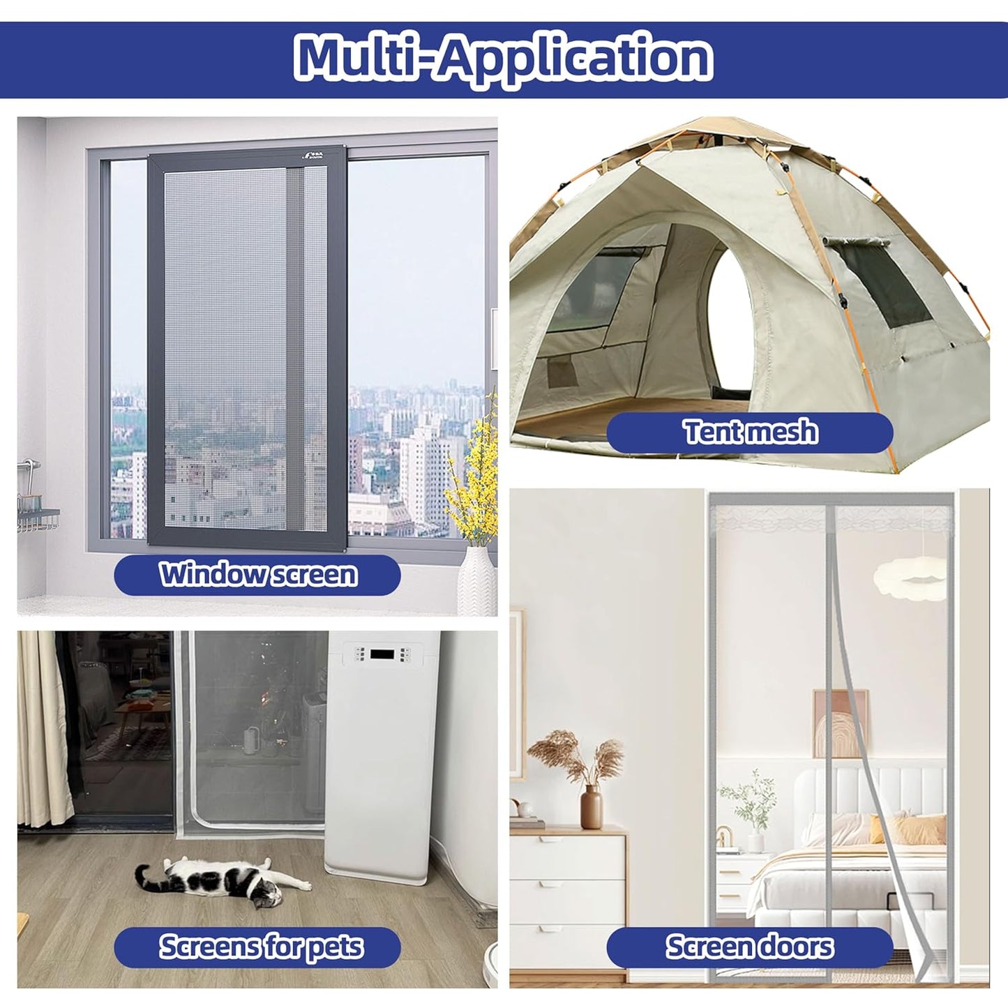 KING MOUNTAIN Grey Window Screen Repair Tape,3inX20FT Heavy Duty Screen Repair Kit for Window Screen and Screen Door Tears Holes,Strong Adhesive & Waterproof Window Screen Patch