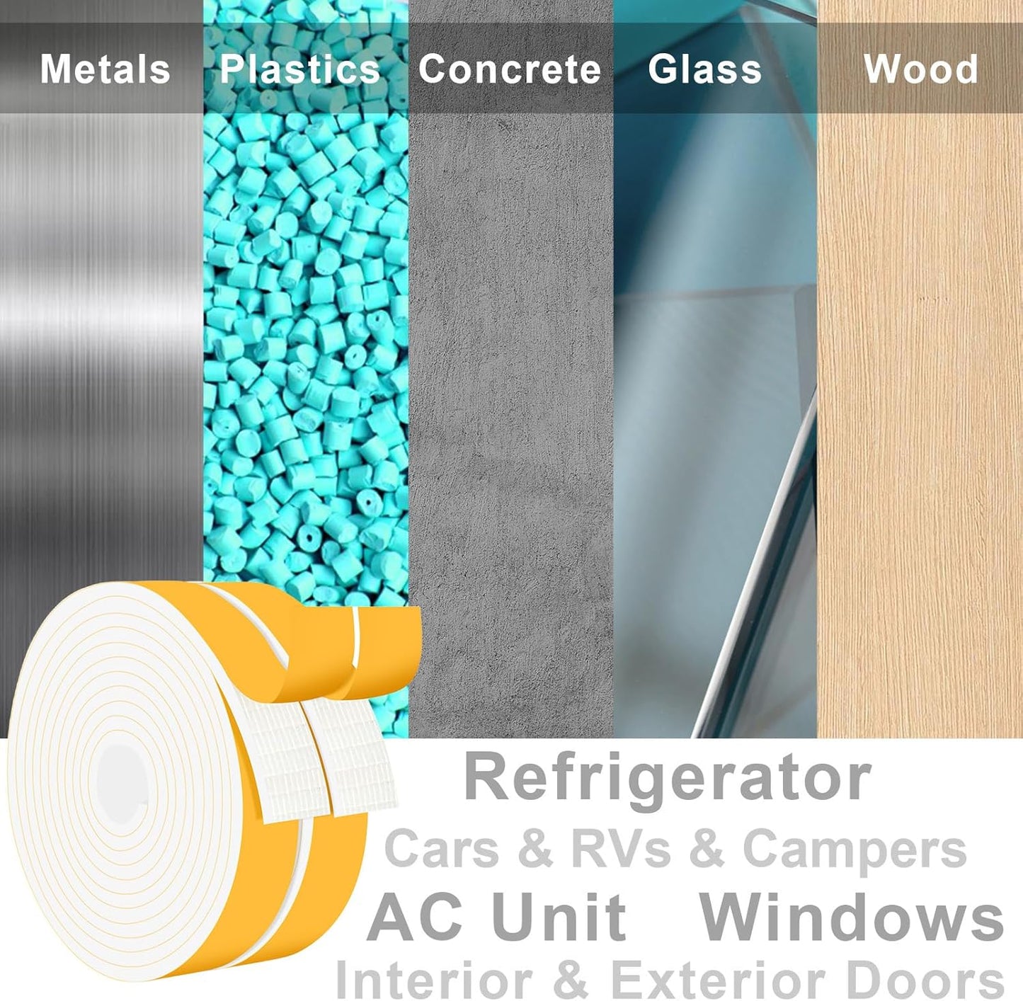 Closed Cell Weather Stripping for Various Door Seal and Window Insulation, Foam Strips Self Adhesive, SoundProof Weatherproof AC Seal, Shock-Absorbing, Winterizing (3/4 in x 1/8 in x 13Ft)