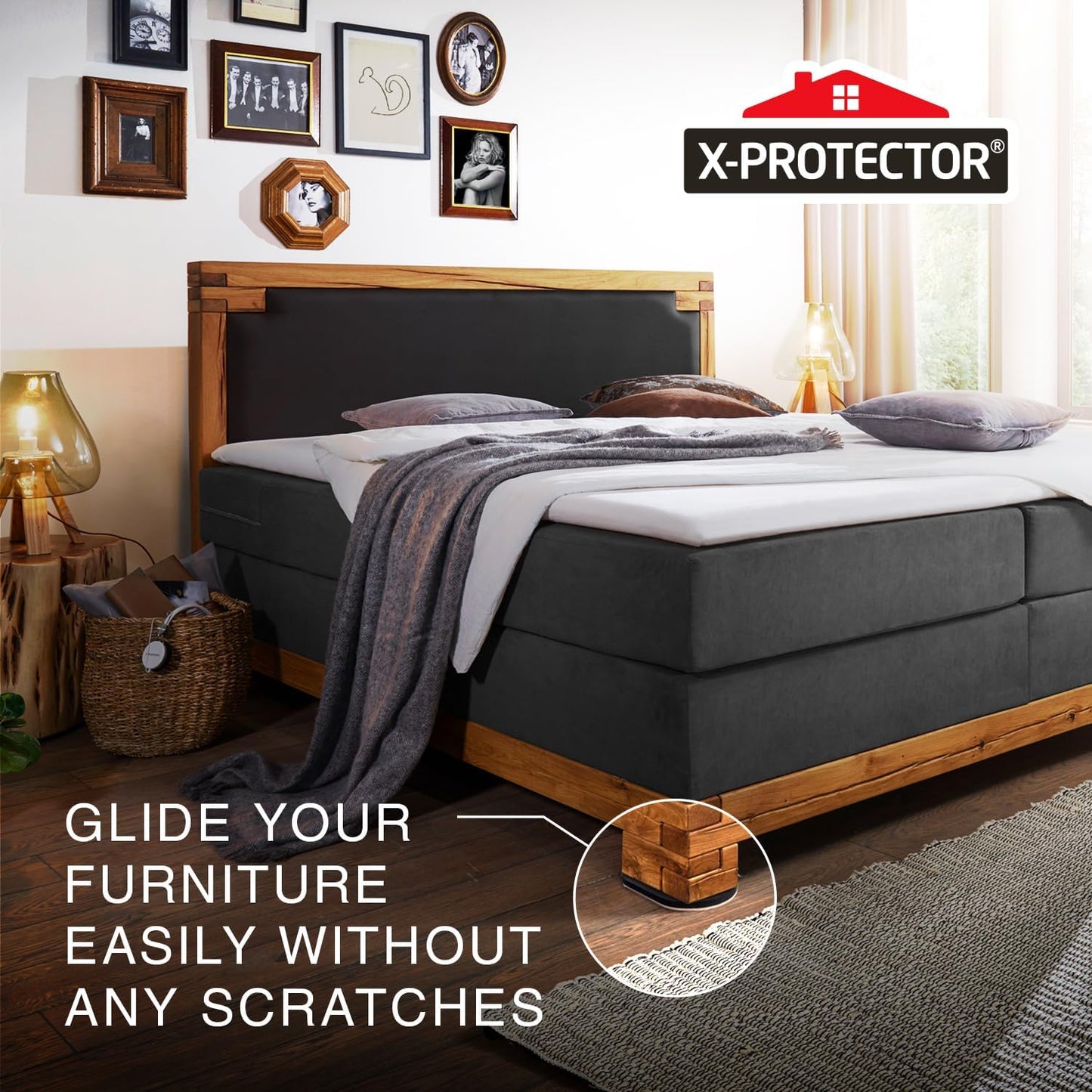 X-Protector Felt Furniture Sliders Hardwood Floors - 4 PCS 6" x 3 1/2" Furniture Sliders - Heavy Duty Felt Sliders Hard Surfaces β Move Your Furniture Easily & Safely!