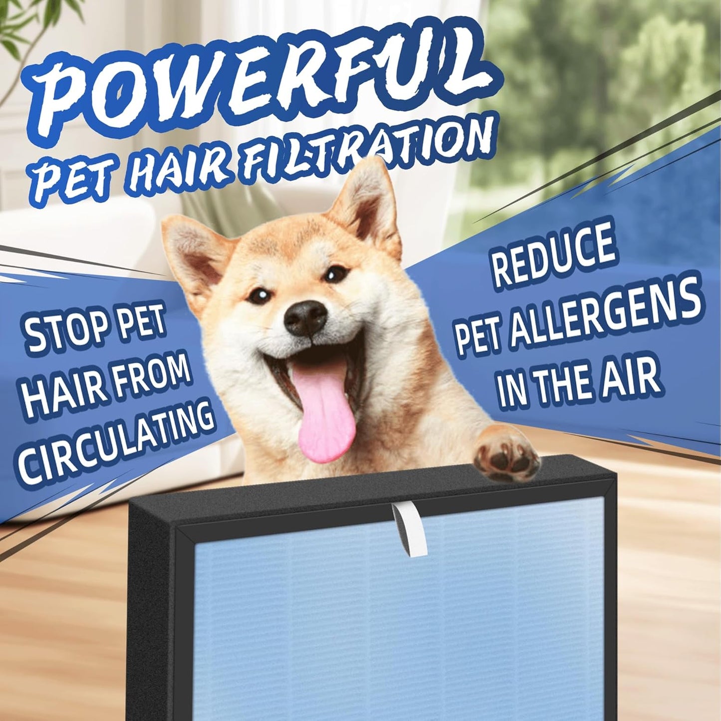 HSP001 True HEPA Filter Replacements for Air Purifier Filters HSP001,4 in 2 H13 True HEPA Filter with Activated Carbon Pre-Filter,2 Pack