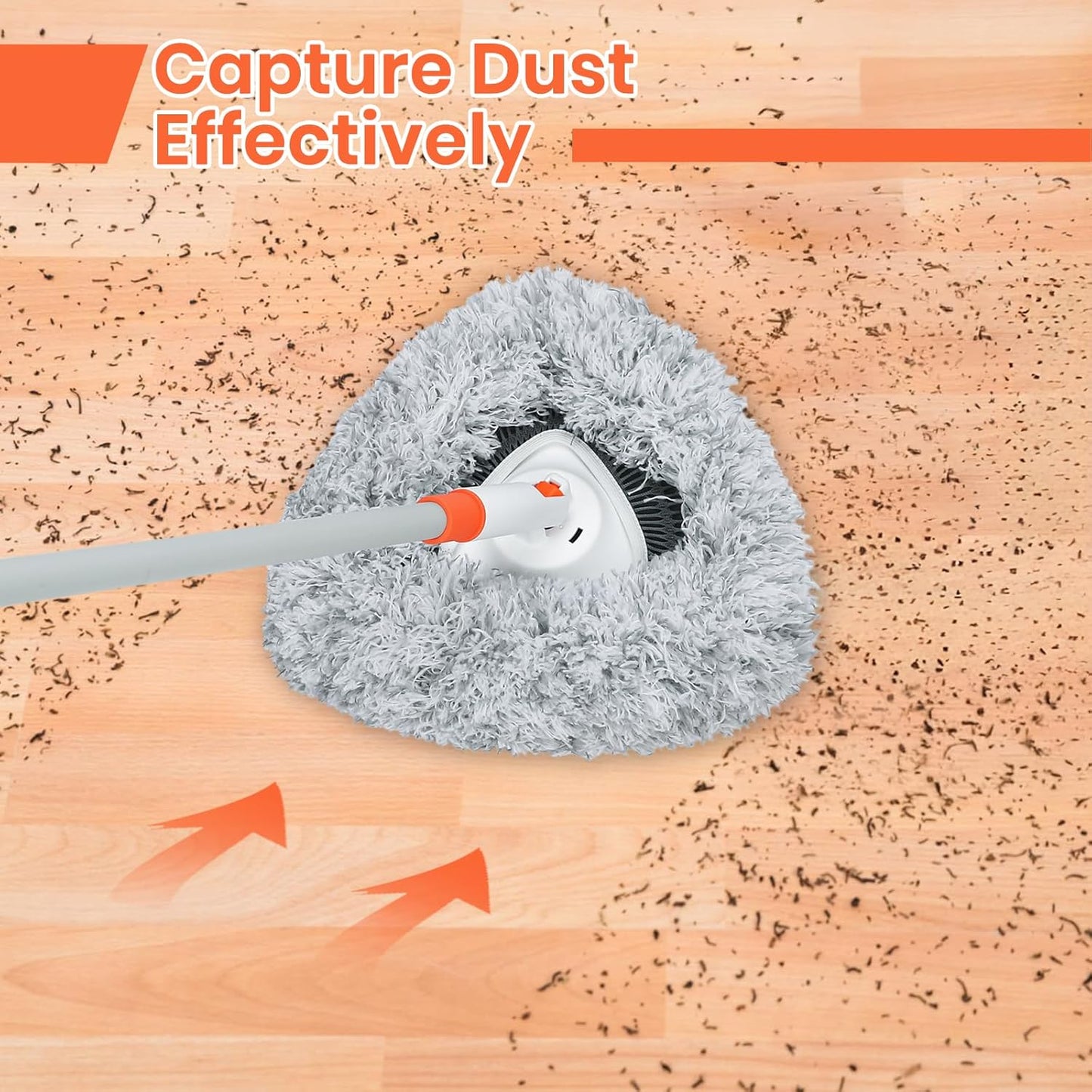 Wall Cleaner Mop with 82" Long Handled Baseboard Cleaner Tool with 3 Replacement Pads Ceiling Duster Tool for Walls Window, Floor, Ceiling, Baseboard