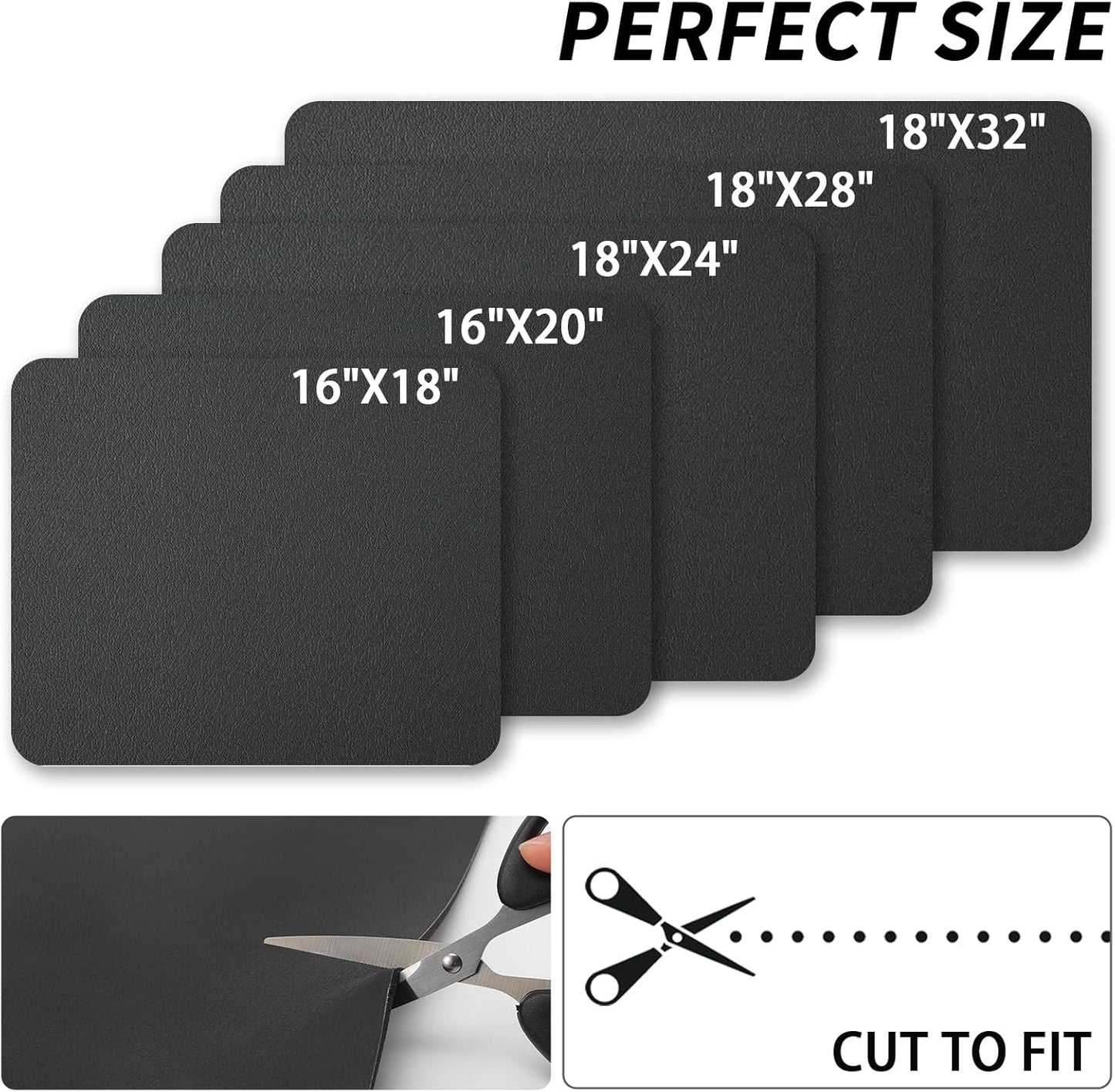 Dish Drying Mat for Kitchen Counter, Heat Resistant Drainer Mats with Non-slip Rubber Backed, Hide Stain Kitchen Super Absorbent Draining Mat, Easy to Clean Dish Rack Pad, Black 18"x32"