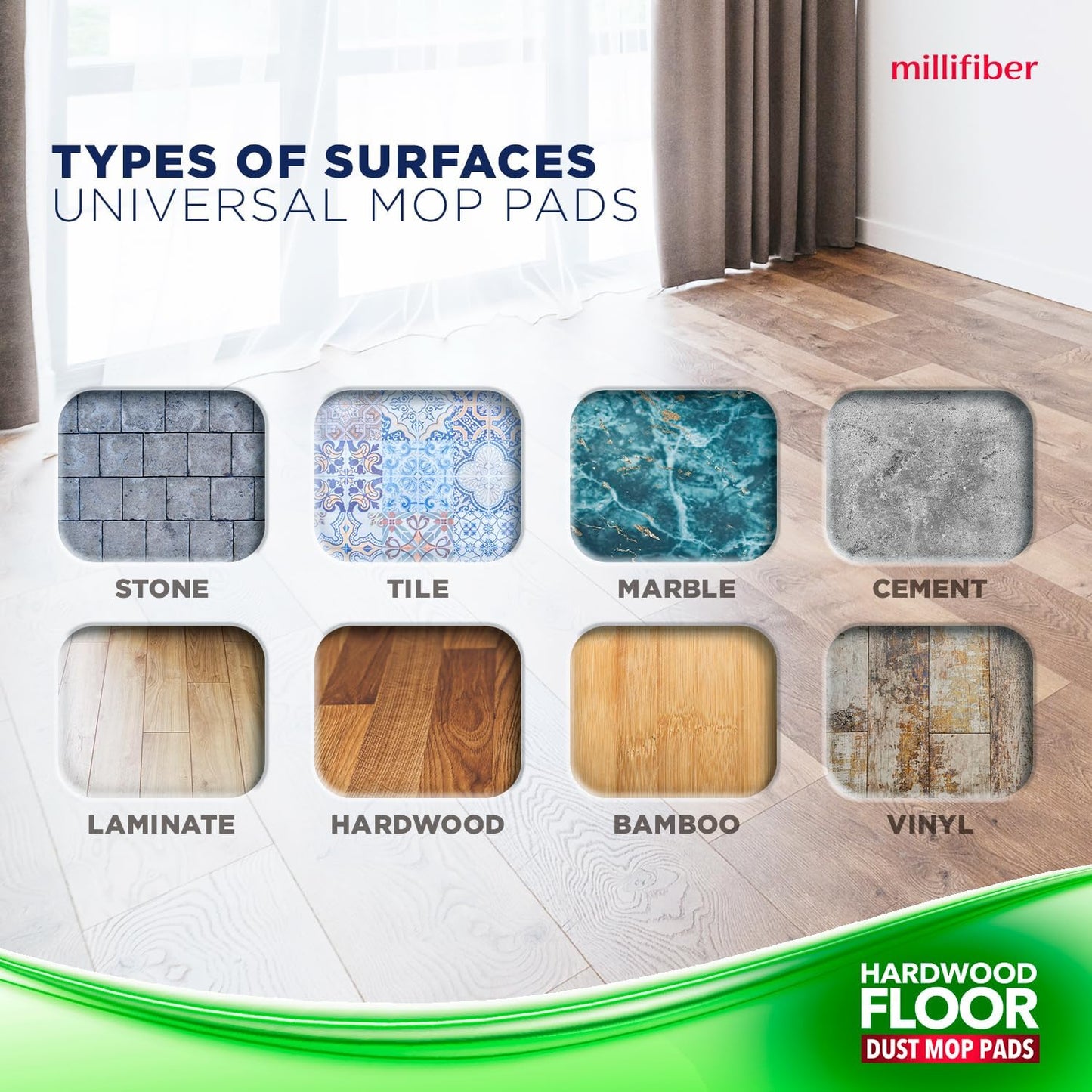 Floor Duster Refill 15x8 Inches - Pet Heavy Duty Duster Refill Compatible with All 15x8 Mop Heads, 3-Pack (Mop is Not Included)