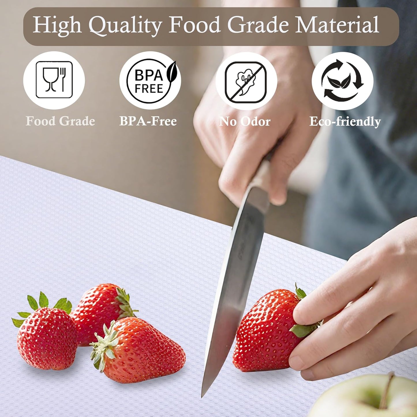 Shelf Liner Non-Slip 10 Inch Wide X 20 Ft Kitchen Cabinet Drawer Liners Waterproof & Oil-Proof Drawer Liners for Cupboard Pantry Non Adhesive Refrigerator Shelf Liner Strong Grip Cabinet Mat (White)