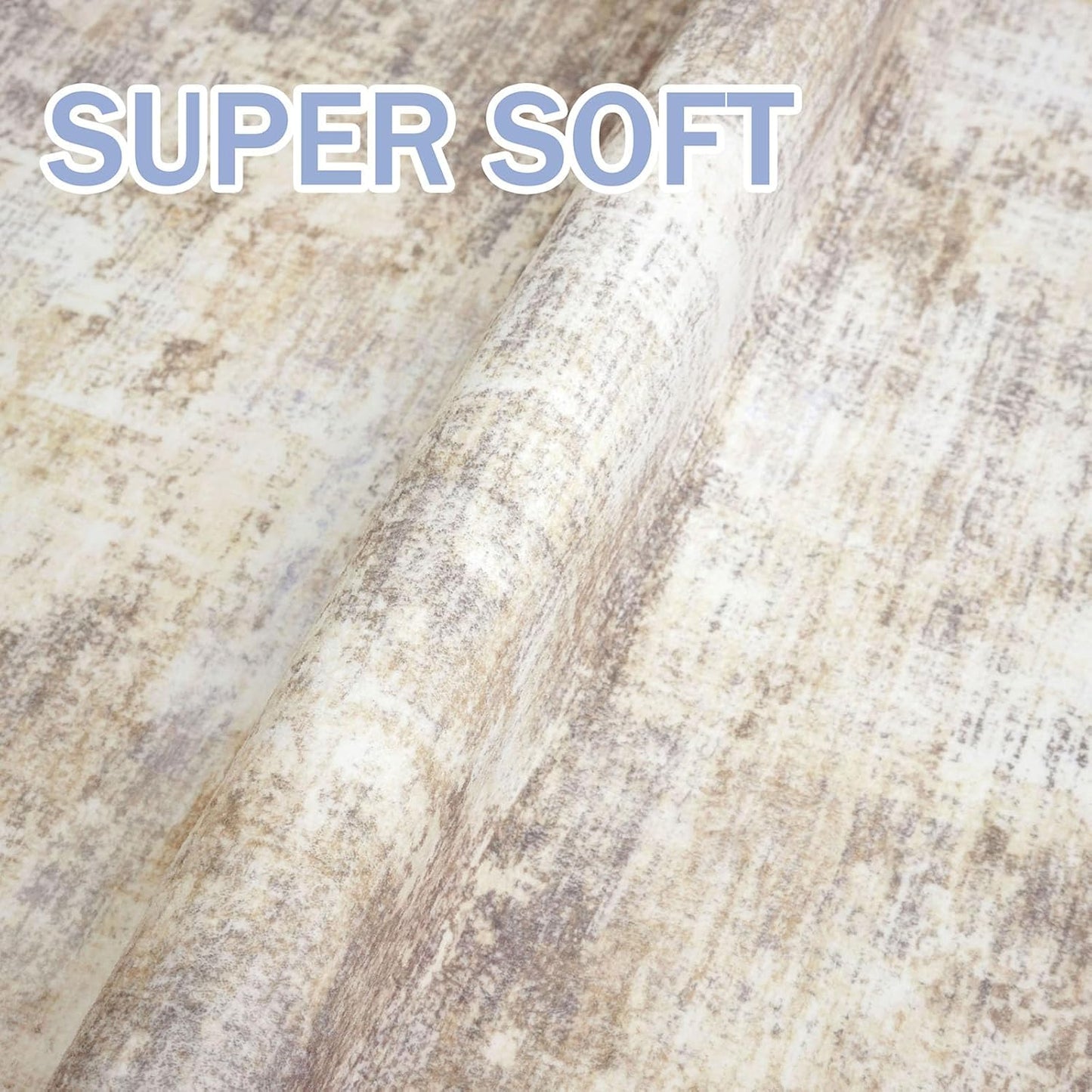 IOHOUZE Abstract Area Rugs 5x7 Ft Washable Rugs for Living Room, Non Slip Dining Room Rug, Printed Faux Wool Rugs for Bedroom, Floor Carpet for Office Nursery Playroom, Beige Brown