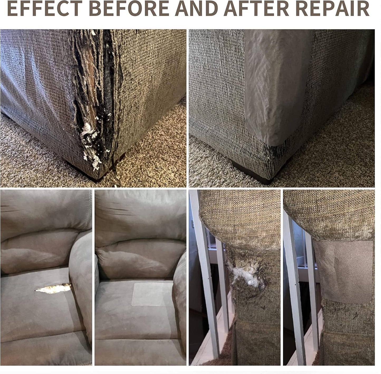 Fine Linen Fabric Patches, Self-Adhesive, 12x40 Inch, Multi Color, for Sofa & Clothes Repair