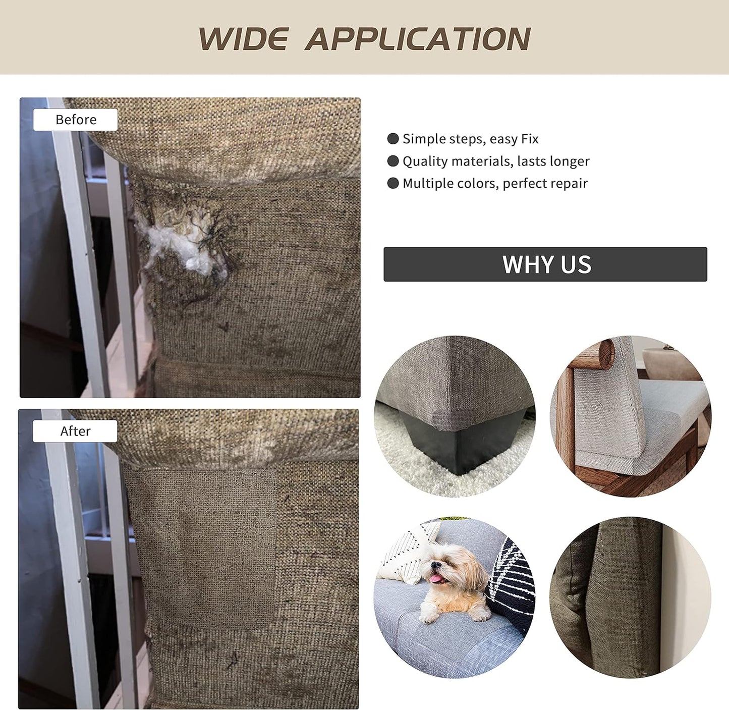 Coarse Linen Repair Patches, Self-Adhesive Linen Fabric Patches, 8X11 inch 2 PCS, Multi Color, Can be Used for Linen Sofa Repair and Linen Clothes Repair(8" x 11"-2PCS,Dark Blue)