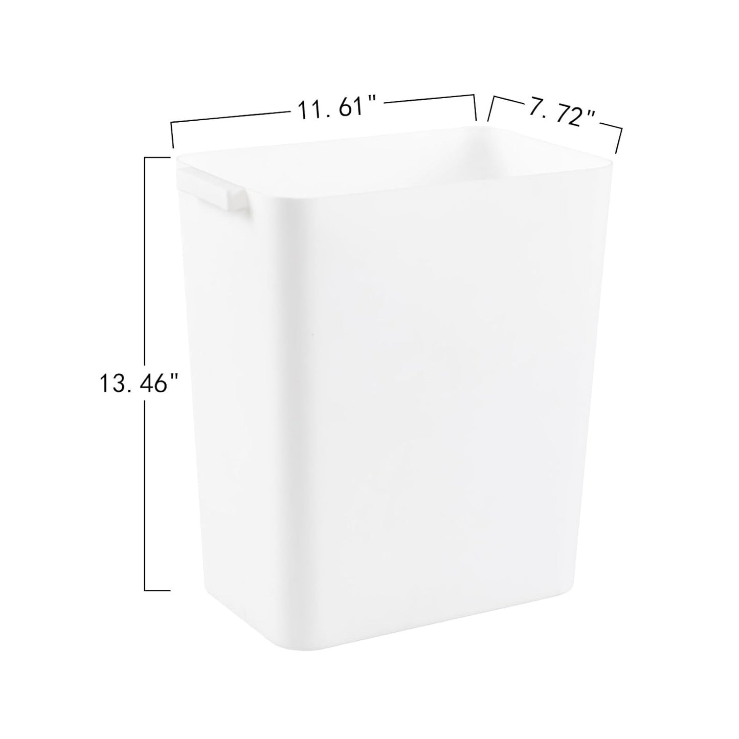 4.5 Gallon Plastic Wastebasket, Set of 3 Durable Open Top Garbage Can, Slim Trash Container Bin, White