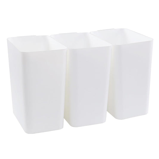 3-Pack 4.5 Gallon Trash Can, Waste Bin for Under Desk, Kitchen, Home, Office, White