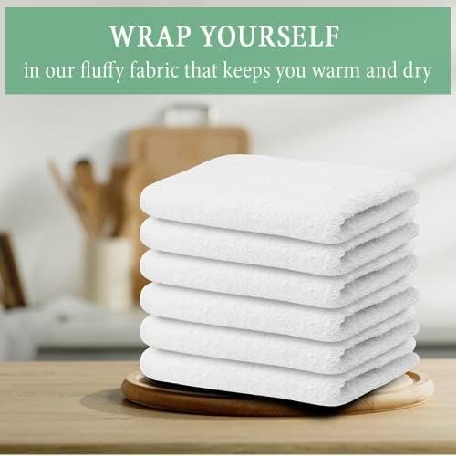 Bar Towels 14"x17" Terry Bar Mop Towels (White) – Absorbent and Durable, Multipurpose Cleaning Rags, Cotton Cleaning Towel, Terry Cloth Rags, Reusable Shop Rags