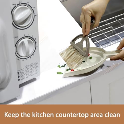 Small Mini Hand Broom and Dustpan - Mini and Hand Broom and Dustpan Set for Cat Litter, Kitchen, Tables, Countertops, Cars