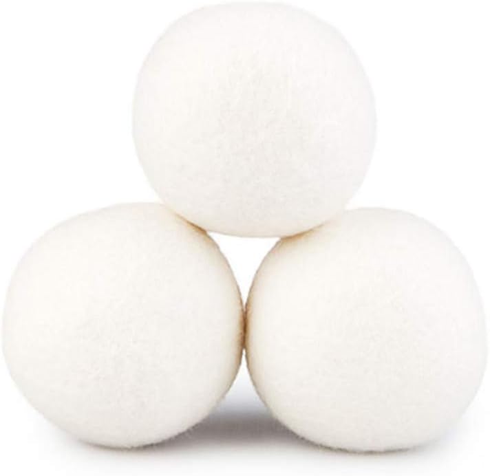 Wool Dryer Balls 6 Pack - XL Premium Reusable Dryer Balls Replace Laundry Drying Natural Fabric Softener