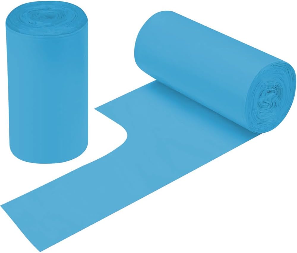 2-4 Gallon Portable Trash Bags,60 Counts Thicken portable Small Garbage Bags for Office, Kitchen,Bedroom Trash Can,Strong Trash Bags（Blue）