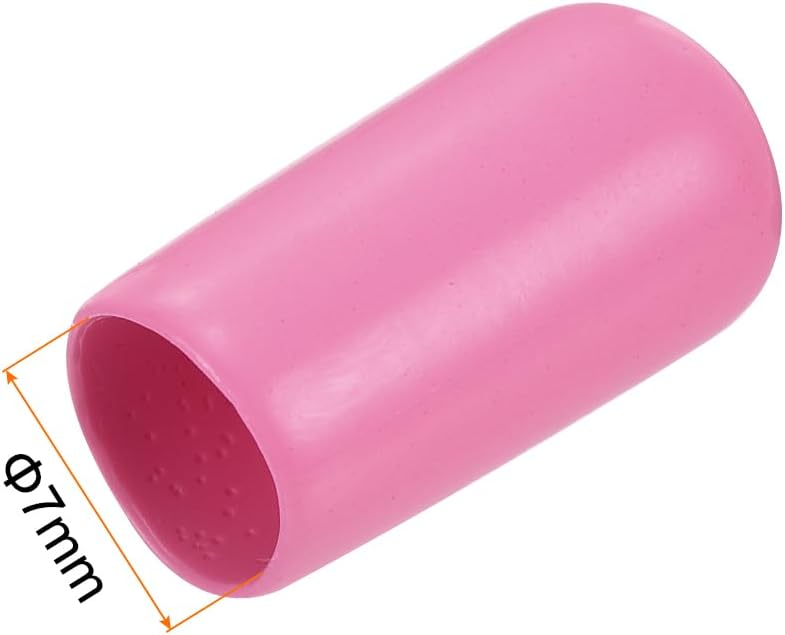 uxcell 20pcs Rubber End Caps 7mm ID Vinyl PVC Round Tube Bolt Cap Cover Screw Thread Protectors Pink