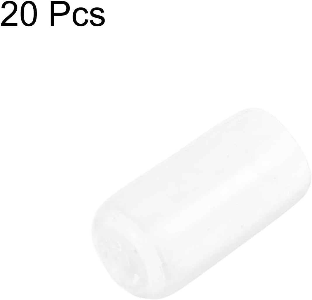 uxcell 20pcs Rubber End Caps Protective Caps 7.5mm ID Vinyl PVC Round Tube Bolt Cap Cover Screw Thread Protectors, Clear