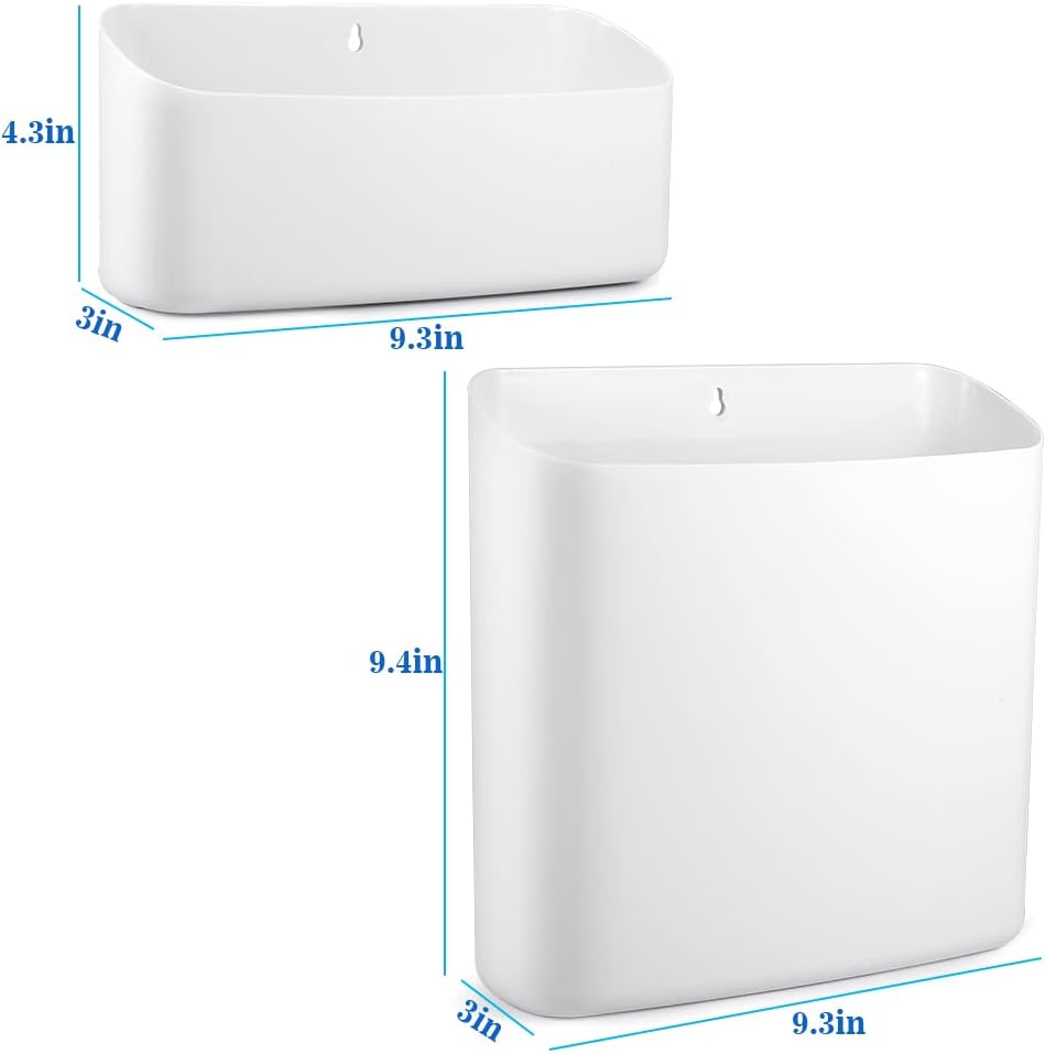 Picowe Magnetic Laundry Storage, 2 Pack Lint Holder Bin for Laundry Room, Space-Saving Trash Container Hanging on Dryer, Washer or Wall Mount Trash Bin (Gray White)