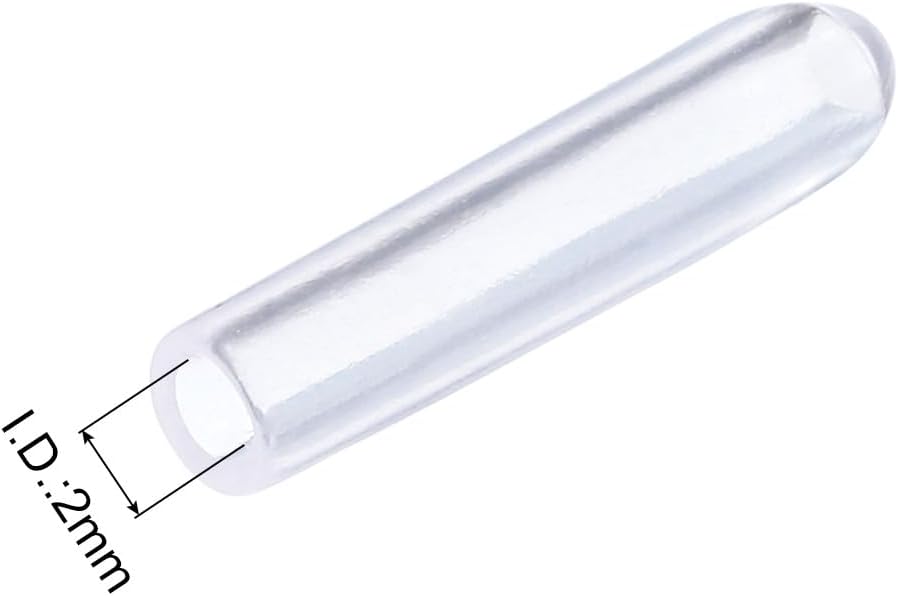 uxcell 20pcs Rubber End Caps 2mm ID Vinyl PVC Round Tube Bolt Cap Cover Screw Thread Protectors Clear