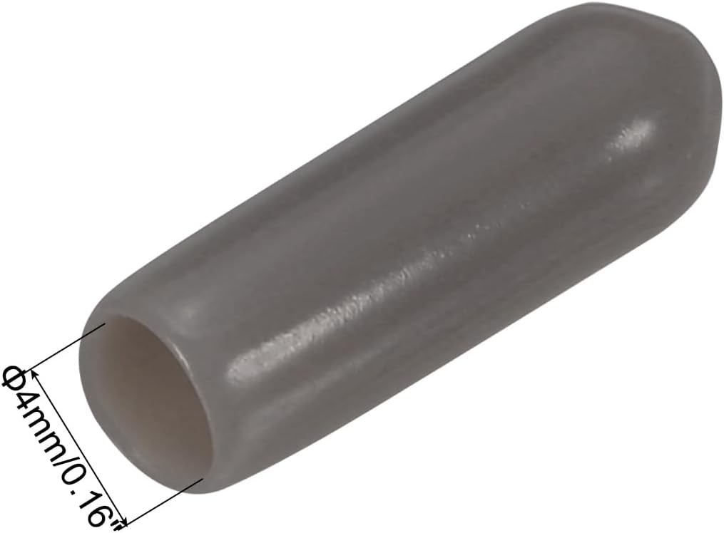 uxcell 20pcs Rubber End Caps 4mm(0.2") ID Vinyl PVC Round Tube Bolt Cap Cover Screw Thread Protectors,Brown