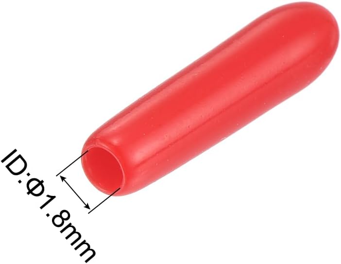 uxcell 20pcs Rubber End Caps 1.8mm ID Vinyl Round Tube Bolt Cap Cover Thread Protectors Red