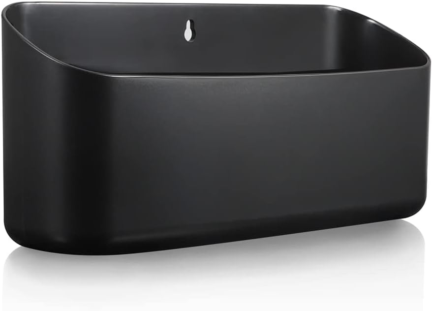 Picowe Magnetic Laundry Storage, Large Lint Holder Bin for Laundry Room, Space-Saving Trash Container Hanging on Dryer, Washer or Wall Mount Trash Bin, M - Black