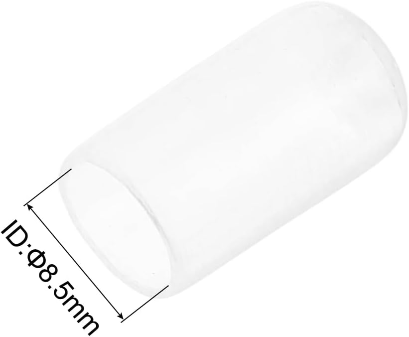 uxcell 20pcs Rubber End Caps Protective Caps 8.5mm ID Vinyl PVC Round Tube Bolt Cap Cover Screw Thread Protectors, Clear