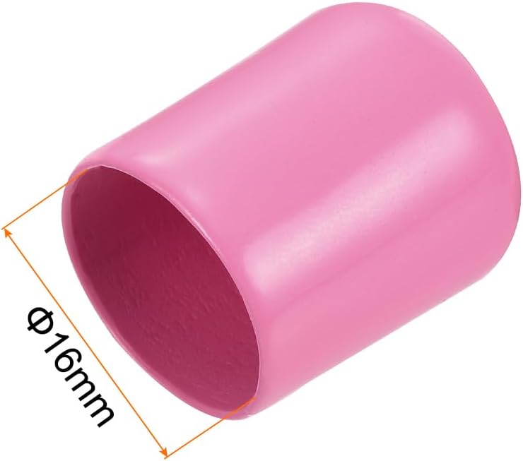 uxcell 20pcs Rubber End Caps 16mm(5/8 inch) ID Vinyl PVC Round Tube Bolt Cap Cover Screw Thread Protectors Pink