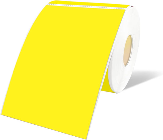 STARLIBOO 3"X5" Rectangle Color Coding Labels, Removable Square Label Inventory Stickers, Permanent Warehouse Moving Box Square Label (250Labels, Yellow)