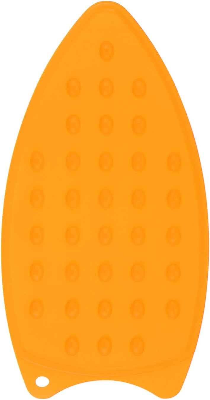 HARFINGTON Silicone Iron Rest Pad, Multipurpose Iron Hot Resistant Mat Iron Rest Plate for Ironing Board Hot Heat Resistant Steam Compact Mat, Orange