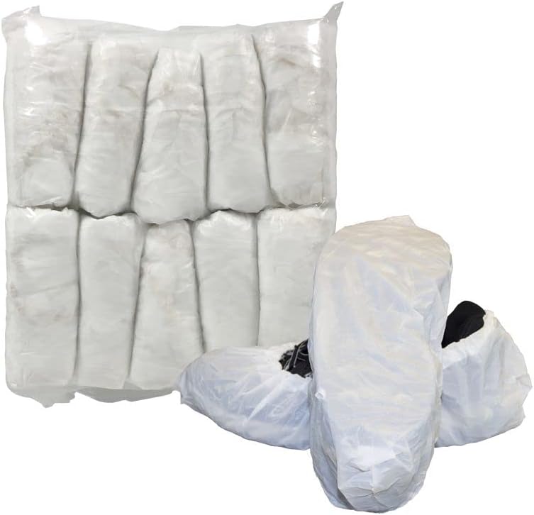 CleanPro® Disposable Polyethylene Shoe Covers (Pack of 300) (Extra Large, White)