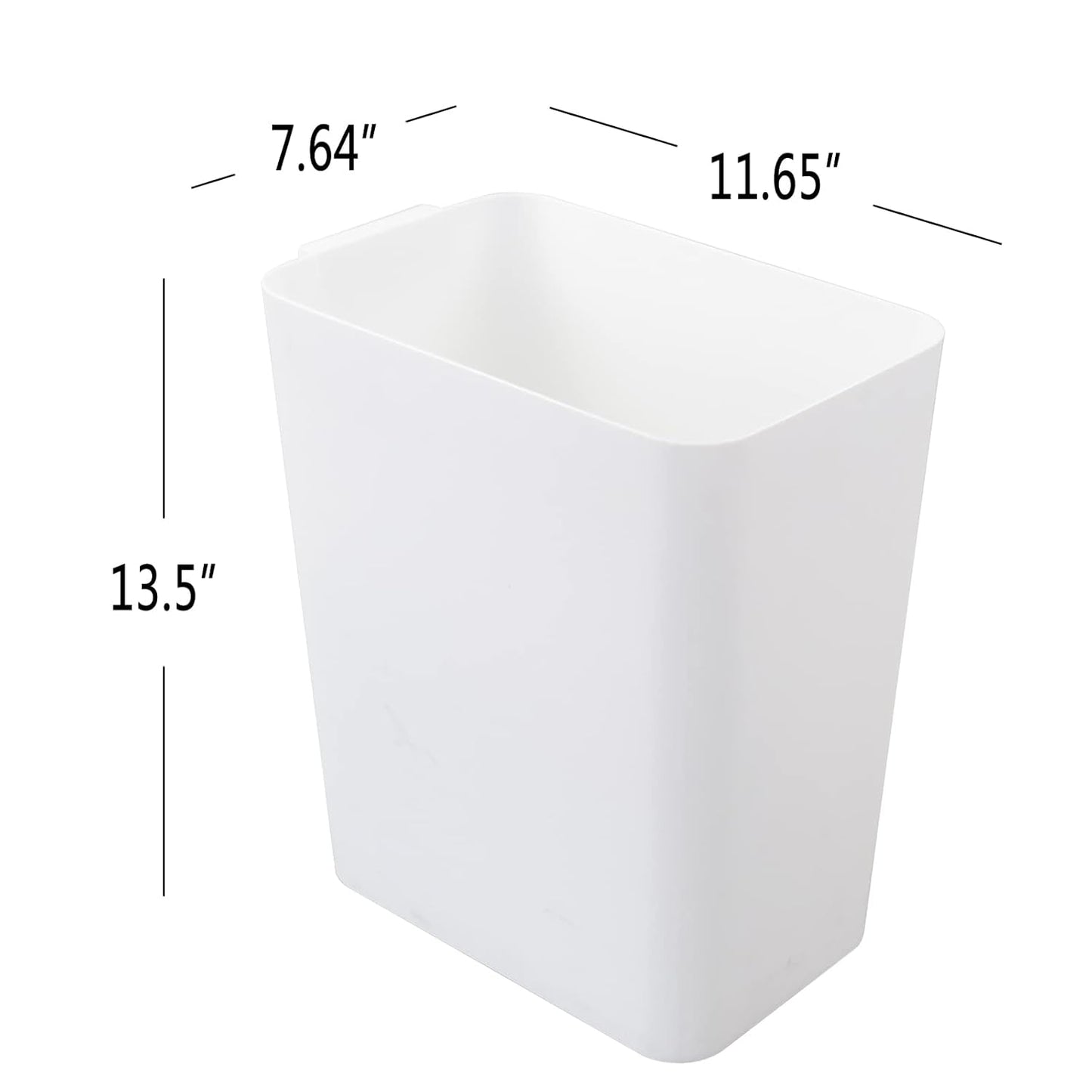 3-Pack 4.5 Gallon Trash Can Wastebasket, Garbage Container Bin, White