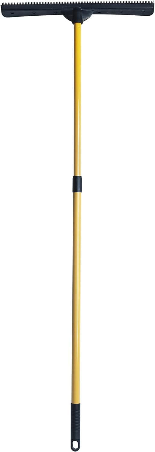 FURemover PRO Pet Hair Rubber Broom with Squeegee, 58” Telescopic Handle for Carpet, Tile and Hardwood