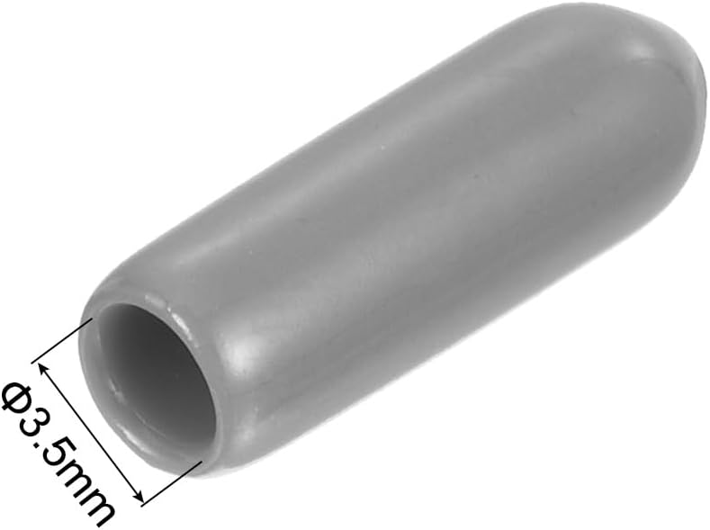 uxcell 20pcs Rubber End Caps Protective Caps 3.5mm ID Vinyl PVC Round Tube Bolt Cap Cover Screw Thread Protectors, Light Grey