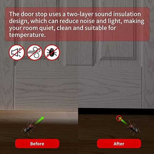 Door Draft Stopper, 39” Length Cuttable Weather Stripping Door Seal, Strong Adhesive Door Sweep for Exterior and Interior Doors (2, Black)