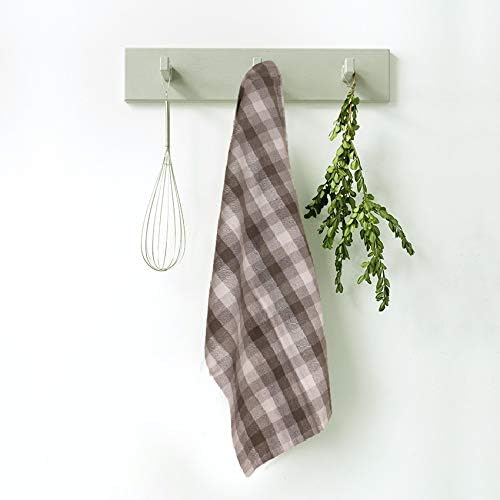 Kitchen Towels Set of 6 Soft Premium Cotton Highly Absorbent Dish Towels 20X30 Inches, Washable & Reusable Tea Towel, Quick Drying Dish Cloths for Cleaning Dishes - Gray/White, Checks
