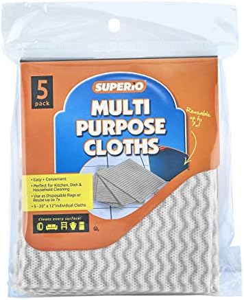 Superio Handy Wipes For Kitchen Multi-Purpose Heavy-Duty Reusable Cleaning cloth for house, Bathroom, and office. Disposable Dish Towel (60 Grey)
