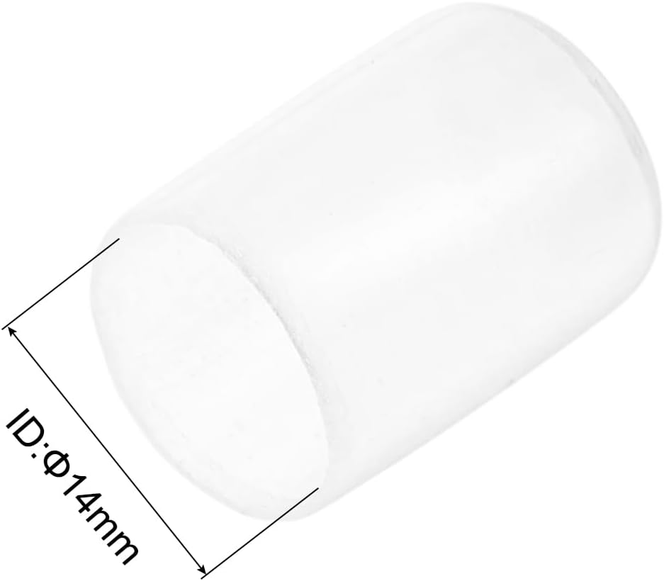 uxcell 20pcs Rubber End Caps Protective Caps 14mm ID Vinyl PVC Round Tube Bolt Cap Cover Screw Thread Protectors, Clear
