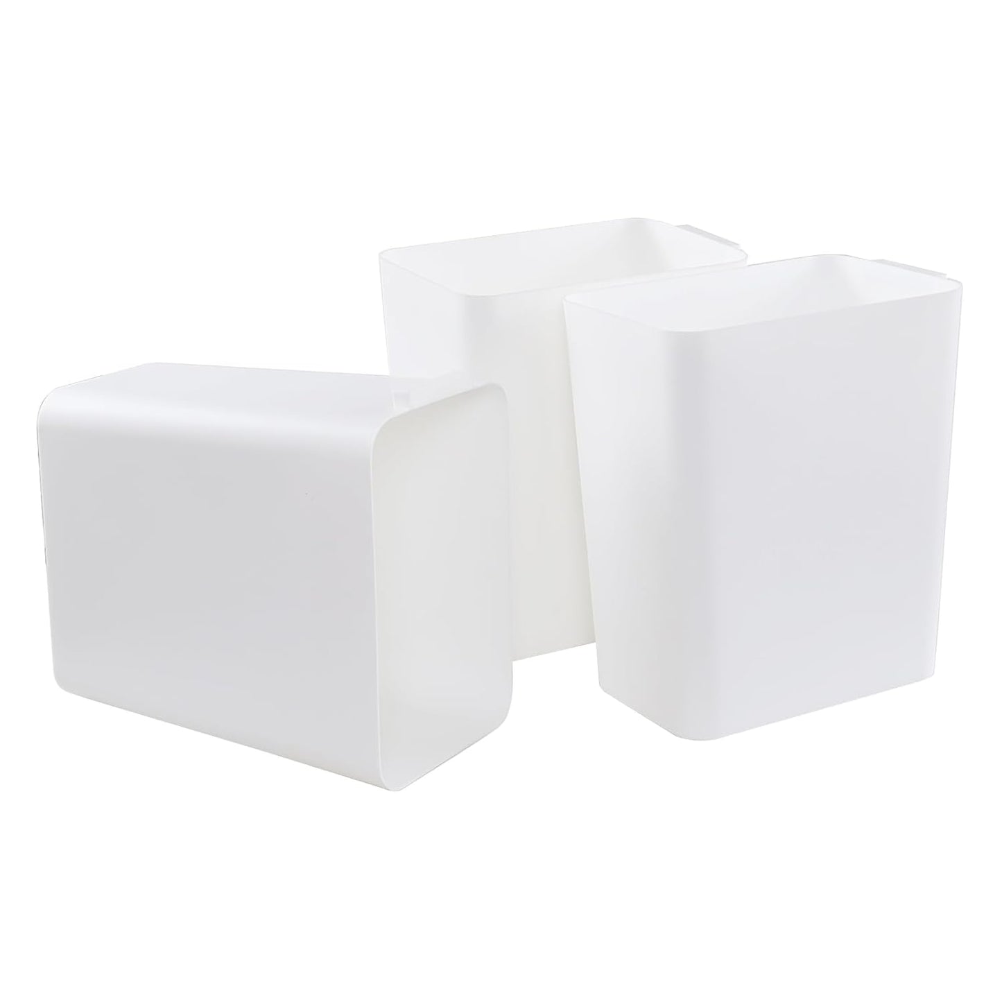 3-Pack 4.5 Gallon Trash Can, Waste Bin for Under Desk, Kitchen, Home, Office, White