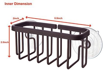 SunnyPoint NeverRust Kitchen & Bathroom Sink Caddy for Sponges, Scrubbers, Soap, 6" x 2.5" x 2.75", with Adhesive Mount - Additional Suction Cup Included –Aluminum (Oil Bronze, NOT Black)