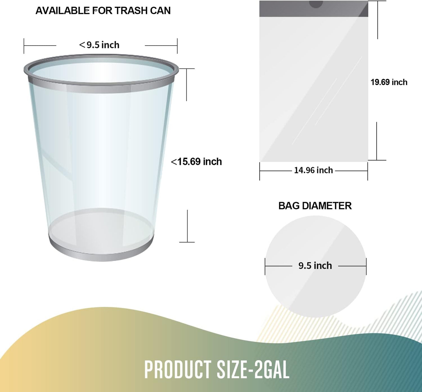 FORID Small Drawstring Trash Bags - 2.6 Gallon White Garbage Bags 240 Count, Durable & Thick Bags, Multipurpose Use