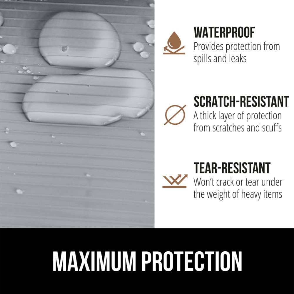 GORILLA GRIP DuraGuard Shelf Liner, 20x30 Non-Adhesive Cabinet Liners for Kitchen Drawers, Shelves, Refrigerator, Pantry Storage, Bathroom Closet, Durable Waterproof BPA Free Ribbed Plastic, Gray