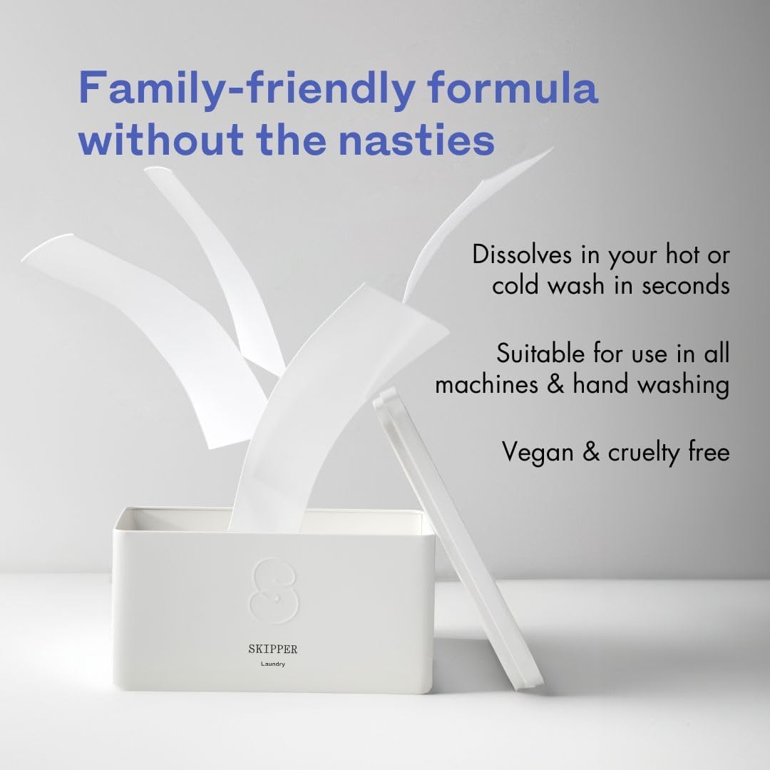 Skipper 50% LARGER Laundry Detergent Sheets Refill Pack (120 sheets / 240 loads) - Orange Blossom